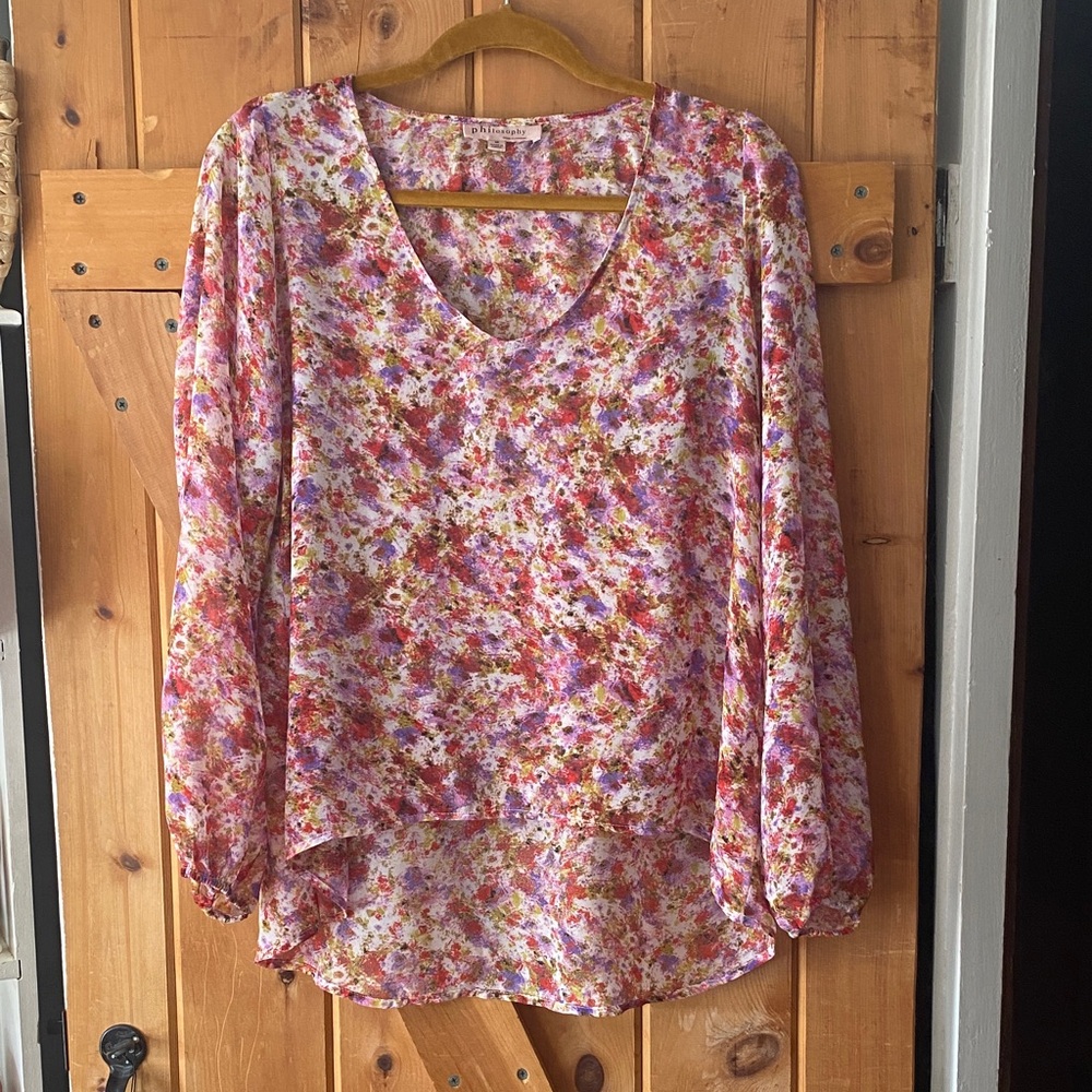 Philosophy Floral Blouse - Pink, White, and Yellow